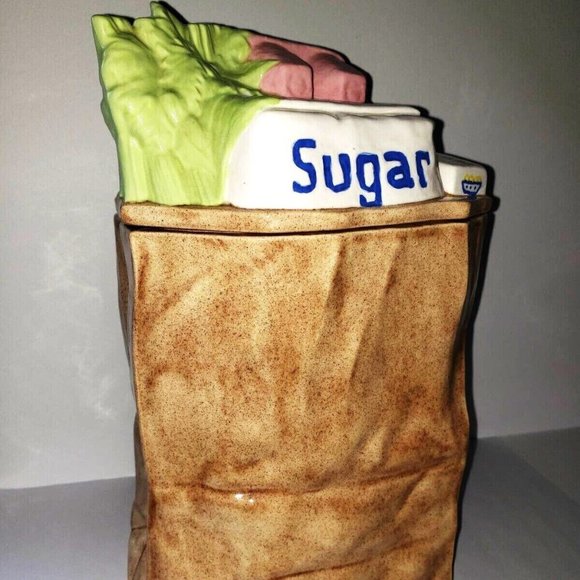 Vintage 1978 Large Ceramic Paper Grocery Bag Cookie Jar - Picture 2 of 13